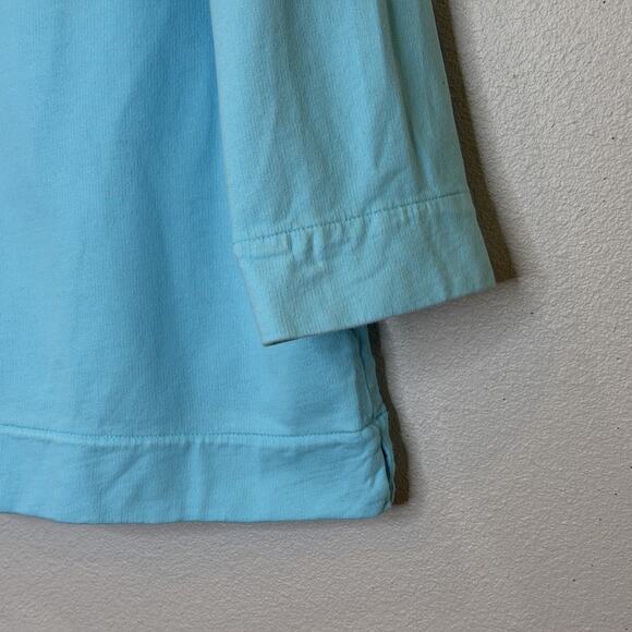 Fresh Produce Button Front Top Womens Size Large Light Blue 3/4 Sleeve Collared - Picture 3 of 8